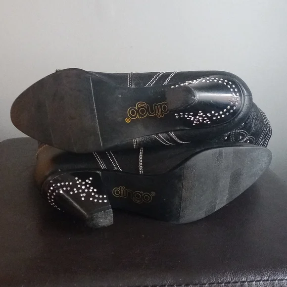 Dingo Rhinestone Low Rise Cowboy Boots - Picture 6 of 14